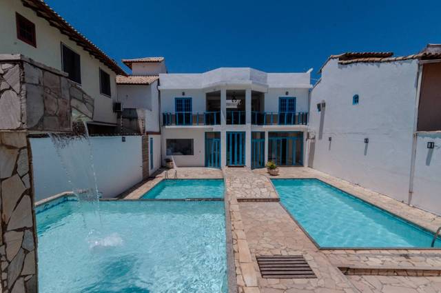 Os dois ambientes da piscina